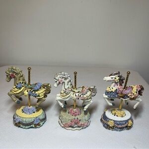 Heritage House Carousel Horse Figurines. Collectible.